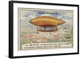 Renard and Krebs' Electrically Powered Airship, Meudon, France, 1884-null-Framed Giclee Print