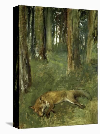 Renard Mort Sous Bois-Edgar Degas-Stretched Canvas