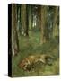 Renard Mort Sous Bois-Edgar Degas-Stretched Canvas