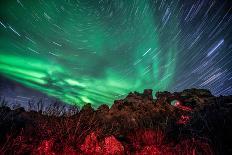 Dimmuborgir Lava Formation Northern Lights Akureyri North Iceland Europe-Renato Granieri-Photographic Print