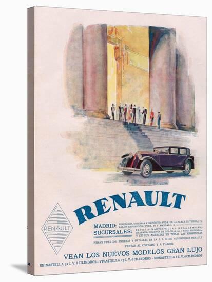 Renault, Magazine Advertisement, USA, 1930-null-Stretched Canvas