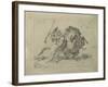 Rencontre de cavaliers maures-Eugene Delacroix-Framed Giclee Print