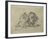 Rencontre de cavaliers maures-Eugene Delacroix-Framed Giclee Print