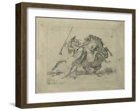 Rencontre de cavaliers maures-Eugene Delacroix-Framed Giclee Print