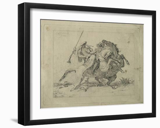 Rencontre de cavaliers maures-Eugene Delacroix-Framed Giclee Print