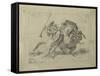 Rencontre de cavaliers maures-Eugene Delacroix-Framed Stretched Canvas