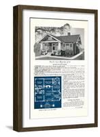 Rendering and Floor Plan of Craftsman House-null-Framed Art Print