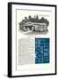 Rendering and Floor Plan of Craftsman House-null-Framed Art Print