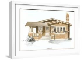 Rendering of Craftsman House-null-Framed Art Print