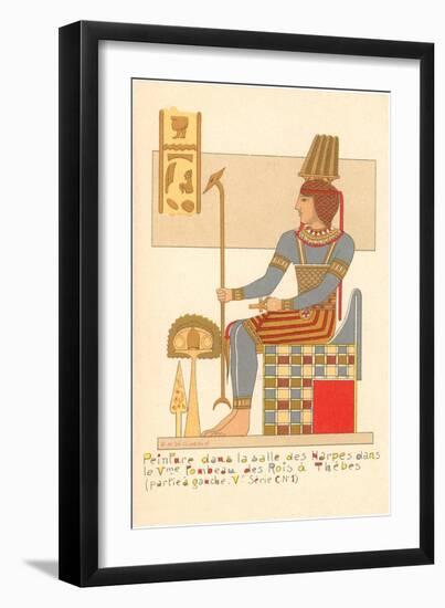Rendering of Frieze from Theban King Tomb, Egypt-null-Framed Art Print