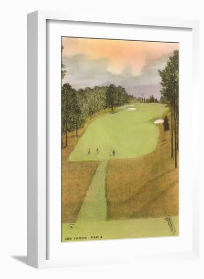 Rendering of Golf Course, 385 Yards, Par 4-null-Framed Art Print