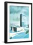 Rendering of Un Buildings-null-Framed Art Print