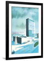 Rendering of Un Buildings-null-Framed Art Print