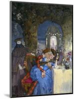 “ Rendez-Vous ” A Couple Lazing during a Summer Party, under the Eyes of Masks Characters Painting-Konstantin Andreevic Somov-Mounted Giclee Print