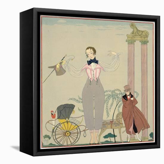 Rendez-Vous (W/C on Paper)-Georges Barbier-Framed Stretched Canvas