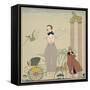 Rendez-Vous (W/C on Paper)-Georges Barbier-Framed Stretched Canvas