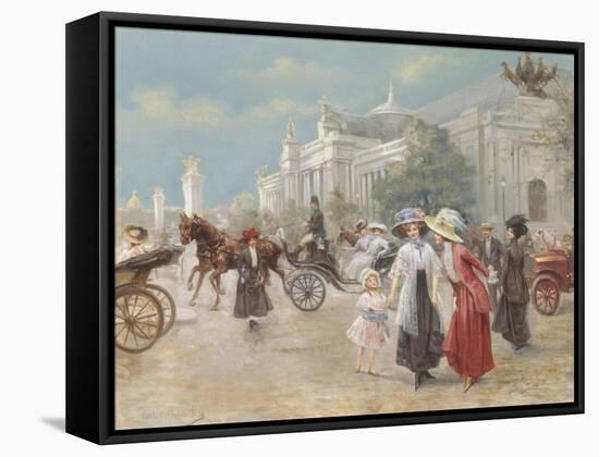 Rendezvous near the Grand Palais, Paris-Carlos Alonso Perez-Framed Stretched Canvas