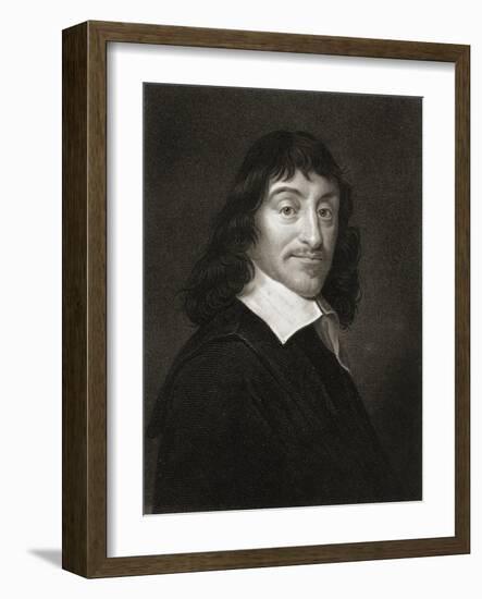 Rene Descartes (1596-1650) from 'The Gallery of Portraits', Published 1833-null-Framed Giclee Print