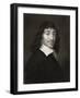 Rene Descartes (1596-1650) from 'The Gallery of Portraits', Published 1833-null-Framed Giclee Print