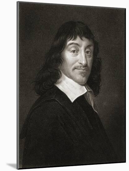 Rene Descartes (1596-1650) from 'The Gallery of Portraits', Published 1833-null-Mounted Giclee Print