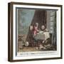 Rene Descartes (1596-1650) Writing His World System-Desfontaines-Framed Giclee Print