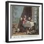 Rene Descartes (1596-1650) Writing His World System-Desfontaines-Framed Giclee Print