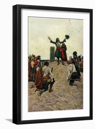 René-Robert Cavelier, Sieur de La Salle-Howard Pyle-Framed Giclee Print