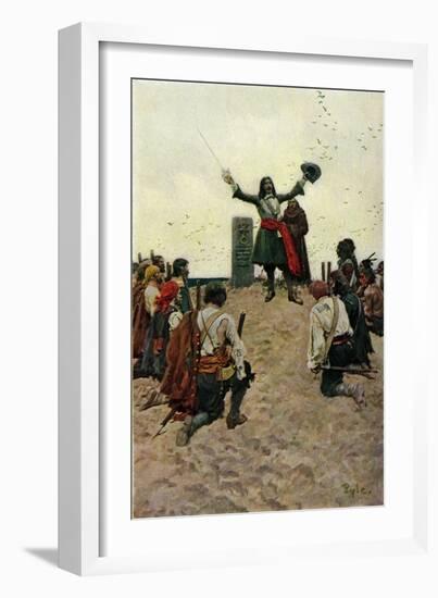 René-Robert Cavelier, Sieur de La Salle-Howard Pyle-Framed Giclee Print