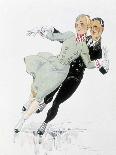 Couple Skating - Drawing, 1935-Rene Vincent-Framed Giclee Print