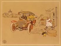 Poster Advertising a Peugeot Racing Car, C.1918 (Colour Litho)-René Vincent-Giclee Print