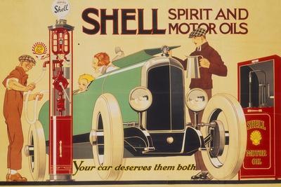 Poster Advertising Shell Spirit and Motor Oils