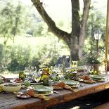 An Outdoor Table Setting with a Vegetarian Meal-Renée Comet-Framed Photographic Print