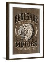 Renegade Motors - Vintage Wooden Sign-Lantern Press-Framed Art Print