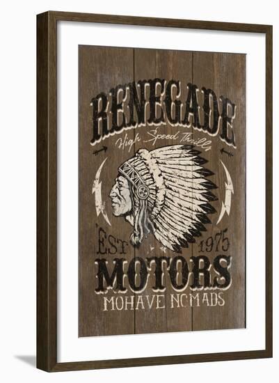 Renegade Motors - Vintage Wooden Sign-Lantern Press-Framed Art Print