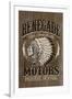 Renegade Motors - Vintage Wooden Sign-Lantern Press-Framed Art Print