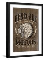 Renegade Motors - Vintage Wooden Sign-Lantern Press-Framed Art Print