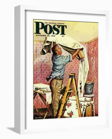 "Renegade Wallpaper," Saturday Evening Post Cover, November 26, 1949-Stevan Dohanos-Framed Giclee Print