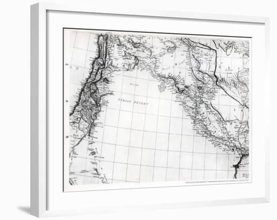 Rennell's Map of the Syrian Desert, Dated 1809, Published 1831-null-Framed Giclee Print