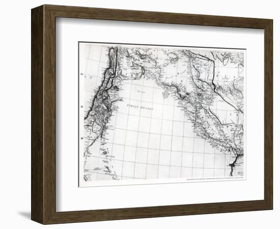 Rennell's Map of the Syrian Desert, Dated 1809, Published 1831-null-Framed Giclee Print