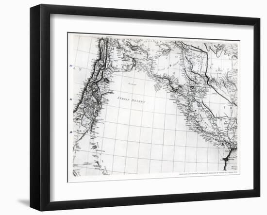 Rennell's Map of the Syrian Desert, Dated 1809, Published 1831-null-Framed Giclee Print