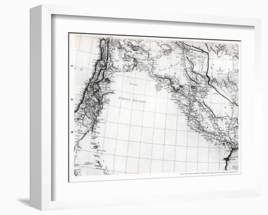 Rennell's Map of the Syrian Desert, Dated 1809, Published 1831-null-Framed Giclee Print