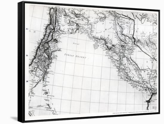Rennell's Map of the Syrian Desert, Dated 1809, Published 1831-null-Framed Stretched Canvas
