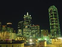 Old Brick Building Contrasts with Modern Skyscrapers in Dallas, Texas, USA-Rennie Christopher-Photographic Print