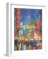 Reno, Nevada Casinos - The Biggest Little City in the World - Vintage Travel Poster, 1980s-William (Jack) Laycox-Framed Art Print