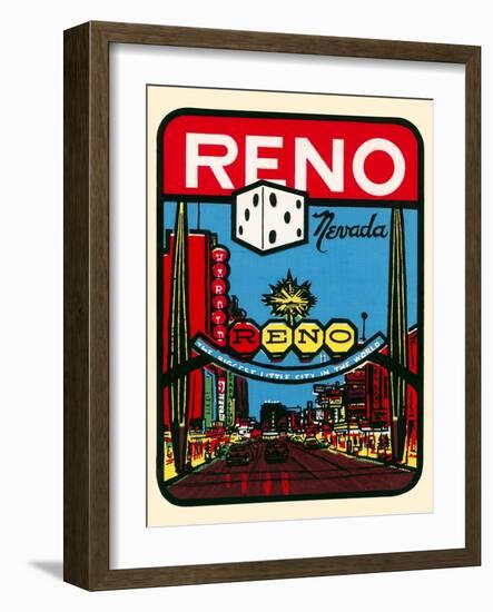 Reno, Nevada Decal-null-Framed Art Print