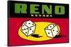 Reno, Nevada, Pair of Dice-null-Stretched Canvas