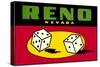 Reno, Nevada, Pair of Dice-null-Stretched Canvas