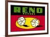 Reno, Nevada, Pair of Dice-null-Framed Art Print