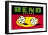 Reno, Nevada, Pair of Dice-null-Framed Art Print