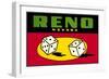 Reno, Nevada, Pair of Dice-null-Framed Art Print